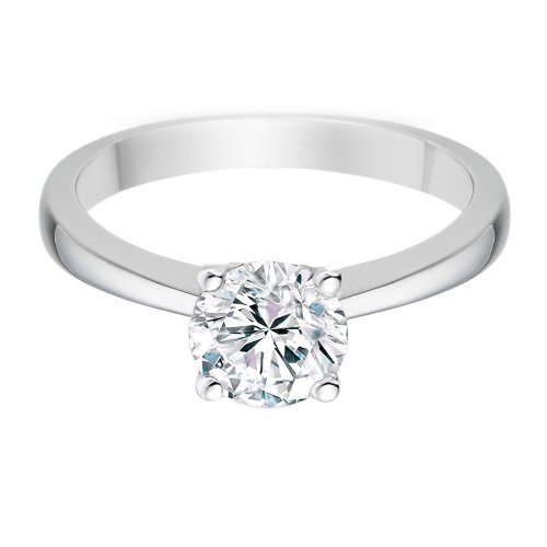 Diamond Manufacturers â€“ Bague de fiancailles avec diamant Rond Femme ...